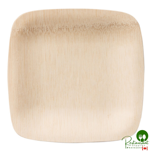 Bambu® 063100 Veneerware® 7" Disposable Square Bamboo Plate - 100/Box