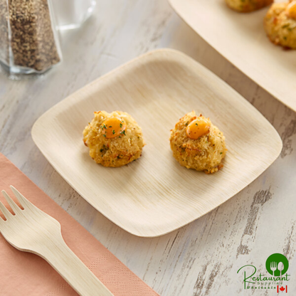 Bambu® 064300 Veneerware® 5" Disposable Square Bamboo Appetizer Plate - 100/Case | Canada