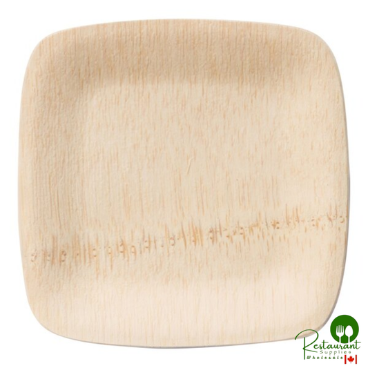 Bambu® 063800 Veneerware® 3 1/2" Disposable Square Bamboo Tasting Plate - 250/Case