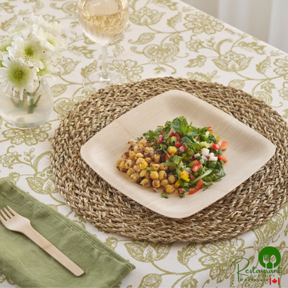Bambu® 063200 Veneerware® 9" Disposable Square Bamboo Plate - 100/Box | Canada