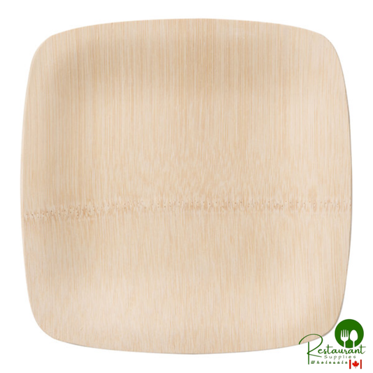 Bambu® 063200 Veneerware® 9" Disposable Square Bamboo Plate - 100/Box