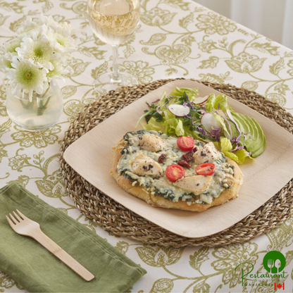 Bambu® 064400 Veneerware® 11" Disposable Square Bamboo Tray - 100/Case | Canada