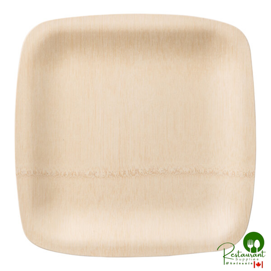 Bambu® 064400 Veneerware® 11" Disposable Square Bamboo Tray - 100/Case