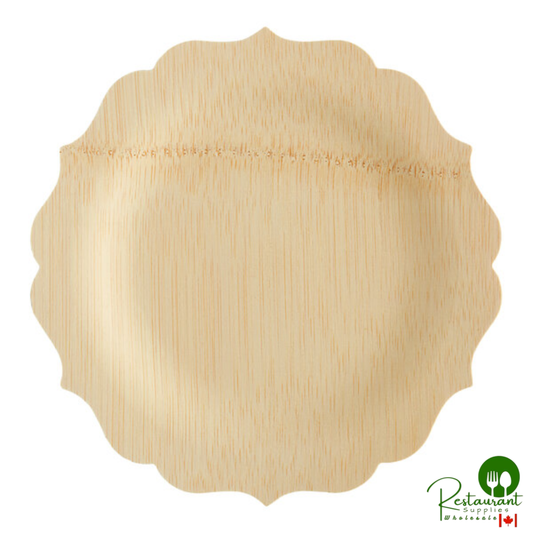 Bambu® Veneerware® 9" Disposable Fancy Bamboo Plate - 100/Case