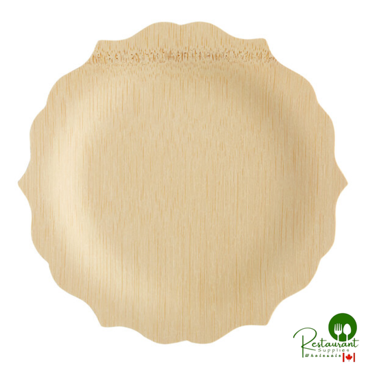 Bambu® Veneerware® 7" Disposable Fancy Bamboo Plate - 100/Case