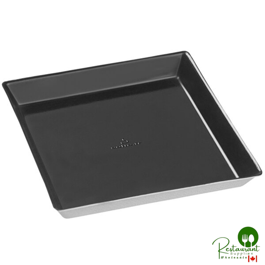 Solia Quartz 3 1/2" x 3 1/2" Square Sugarcane Pulp Black Plate with PLA Lamination - 400/Case