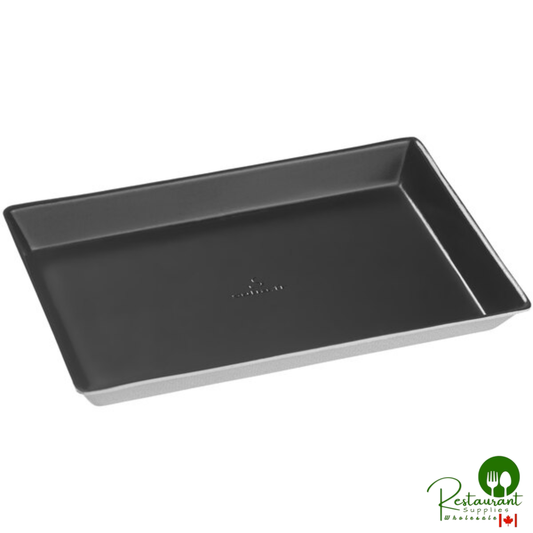 Solia Quartz 6 5/16" x 3 15/16" Rectangular Sugarcane Pulp Black Plate with PLA Lamination - 200/Case