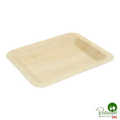 VerTerra 5" x 4" Rectangular Alpine Birch Wood Plate - 600/Case