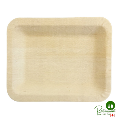 VerTerra 5" x 4" Rectangular Alpine Birch Wood Plate - 600/Case