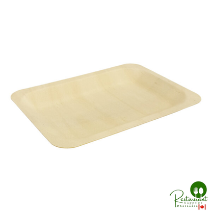 VerTerra 8" x 6" Rectangular Alpine Birch Wood Plate - 300/Case