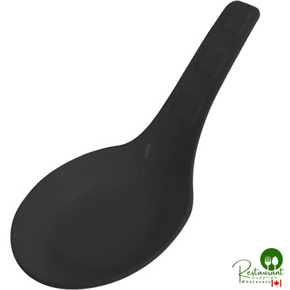 Fineline SE1027.BK SelfEco 4 5/8" Black PLA Asian Soup Spoon - 200/Case