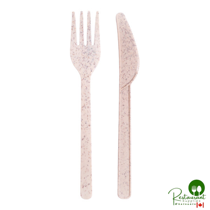 Greenprint Wrapped Heavy Weight Natural Agave Knife, Fork, and Napkin - 200/Case