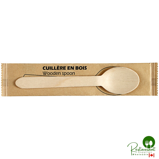 Solia 6 1/4" Wrapped Natural Wooden Spoon - 2,500/Case