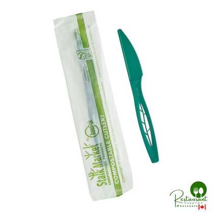 Stalk Market Wrapped Heavy Weight White CPLA Knife 6 1/2" - 750/Case