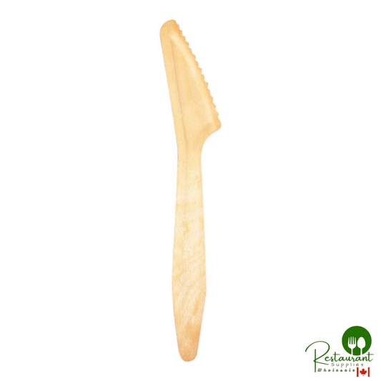 VerTerra 7 1/4" Compostable Heavy-Duty Wooden Knife - 1,000/Case