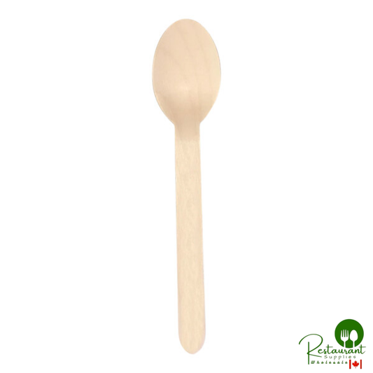 VerTerra Eco2® 6" Compostable Wooden Spoon - 1,000/Case