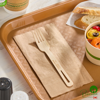 World Centric 6 11/16" Compostable Bamboo Fork - 2,000/Case