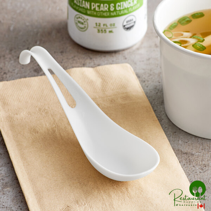 World Centric 6" Compostable TPLA Asian Soup Spoon - 500/Case