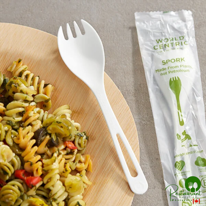 World Centric 6" Wrapped Compostable TPLA Spork - 750/Case