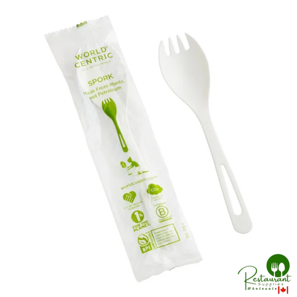 World Centric 6" Wrapped Compostable TPLA Spork - 750/Case