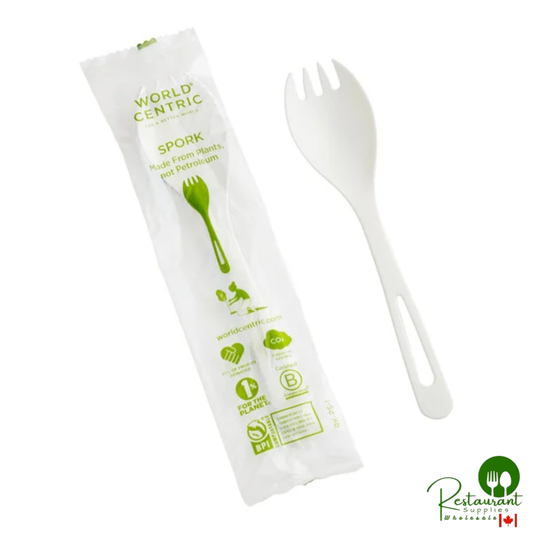 World Centric 6" Wrapped Compostable TPLA Spork - 750/Case