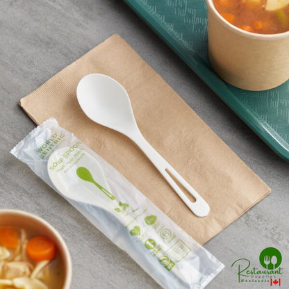 World Centric 6" Wrapped Compostable TPLA Soup Spoon - 750/Case