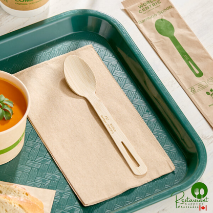 World Centric 6 11/16" Wrapped Compostable Bamboo Spoon - 750/Case