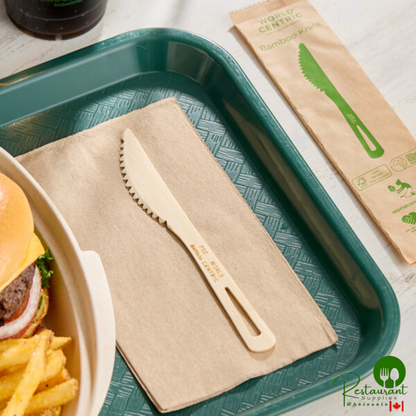 World Centric 6 11/16" Wrapped Compostable Bamboo Knife - 750/Case