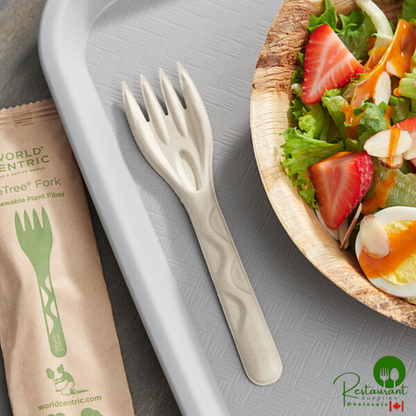 World Centric 6" Wrapped Compostable Fiber Fork - 750/Case