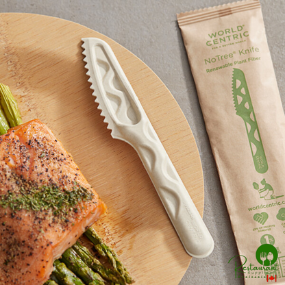 World Centric 6" Wrapped Compostable Fiber Knife - 750/Case