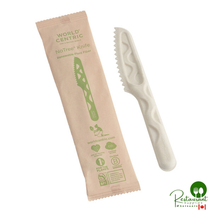 World Centric 6" Wrapped Compostable Fiber Knife - 750/Case