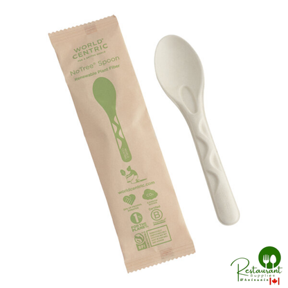 World Centric 6" Wrapped Compostable Fiber Spoon - 750/Case