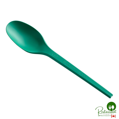 Heavy Weight Compostable 6 1/2" White CPLA Plastic Spoon By Prime - 1,000/Case