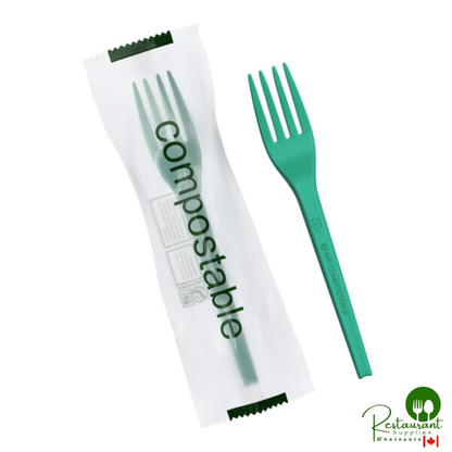 Wrapped Heavy Weight Compostable 6 1/2" White CPLA Fork By Prime - 500/Case
