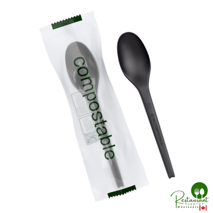 Wrapped Heavy Weight Compostable 6 1/2" White CPLA Spoon By Prime - 500/Case