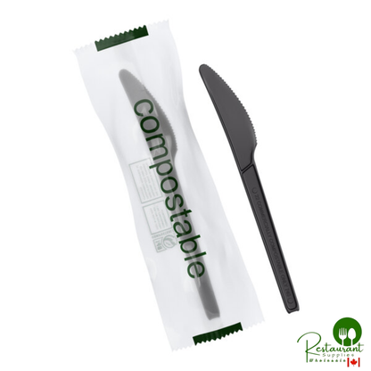 Wrapped Heavy Weight 6 1/2" Black CPLA Knife By Prime - 500/Case