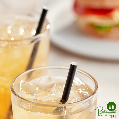 5 1/2" Black Unwrapped Paper Sip Straw By Prime - 2,500/Case | Canada
