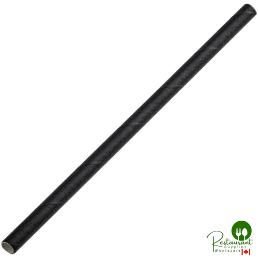 5 1/2" Black Unwrapped Paper Sip Straw By Prime - 2,500/Case