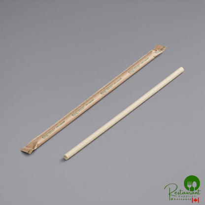 7 3/4" Jumbo Black Wrapped Paper Straw By Prime - 3,200/Case | Canada