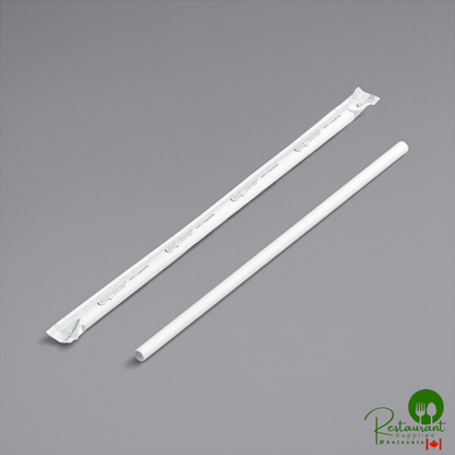 7 3/4" Jumbo Black Wrapped Paper Straw By Prime - 3,200/Case | Canada