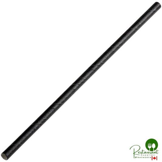 7 1/2" Black Unwrapped Paper Sip Straw By Prime - 2,500/Case