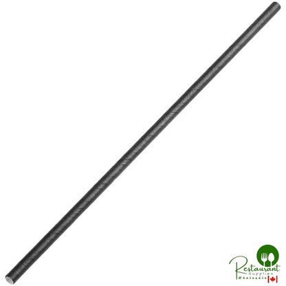 10" Black Jumbo Unwrapped Paper Straw By Prime - 4,800/Case | Canada