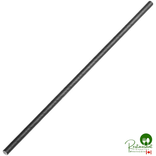 10" Black Jumbo Unwrapped Paper Straw By Prime - 4,800/Case