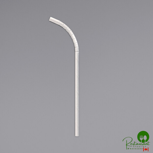 Aardvark 7 3/4" Jumbo White Unwrapped Eco-Flex™ Paper Straw - 4,800/Case