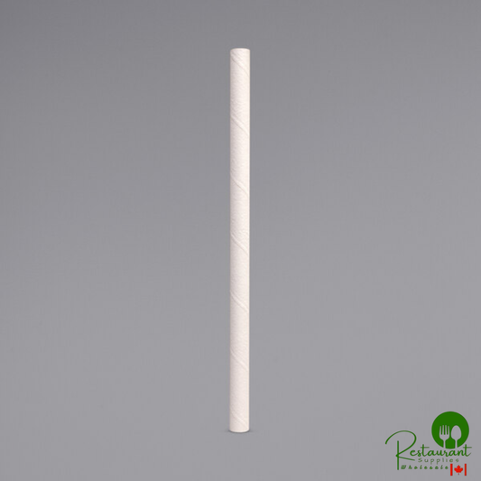 Aardvark 8 1/2" Colossal White Unwrapped Paper Straw - 1,480/Case