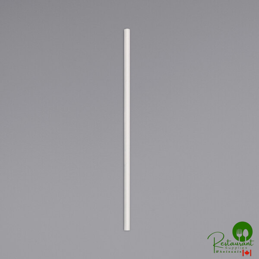 Aardvark 7 3/4" Jumbo White Unwrapped Paper Straw - 4,800/Case