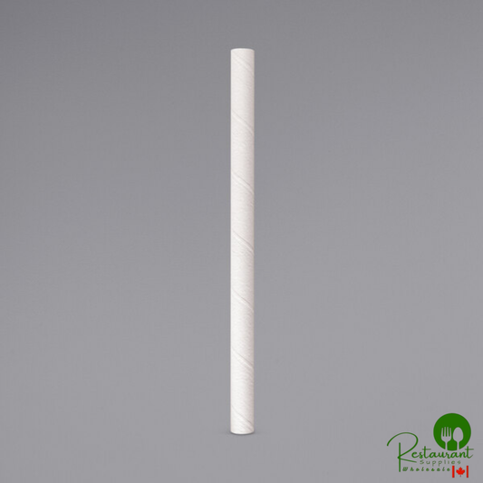 Aardvark 8 1/2" Boba White Unwrapped Bubble Tea Paper Straw - 1,080/Case