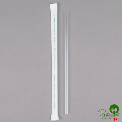 Eco-Products EP-ST990 9 1/2" Giant Clear Renewable and Compostable Wrapped Straw - 4,800/Case | Canada
