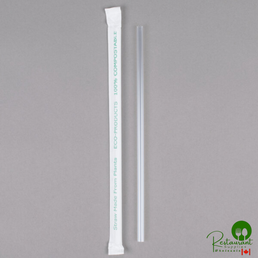 Eco-Products EP-ST990 9 1/2" Giant Clear Renewable and Compostable Wrapped Straw - 4,800/Case
