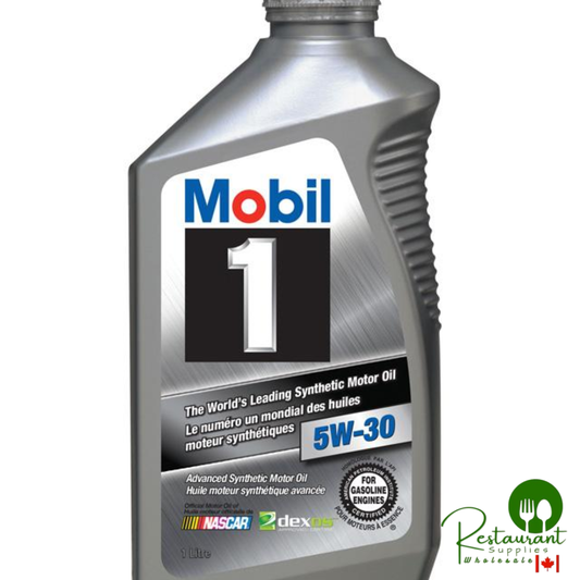 MOBIL 1 5W-30 100% SYNTHETIC ENGINE OIL – CASE OF 6 – 1 QUART BOTTLES